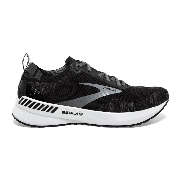 Brooks Bedlam 3 Road Running Shoes - Women's - Black/Blackened Pearl/White (81046-ZDFJ)